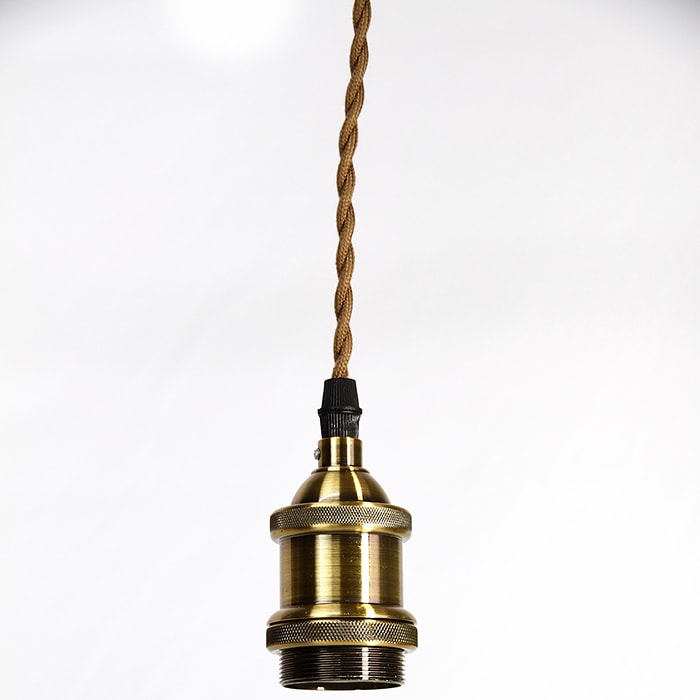 舶用電球   真鍮ソケット電球専用コード吊り器具　真鍮ソケット    コード長さ1m