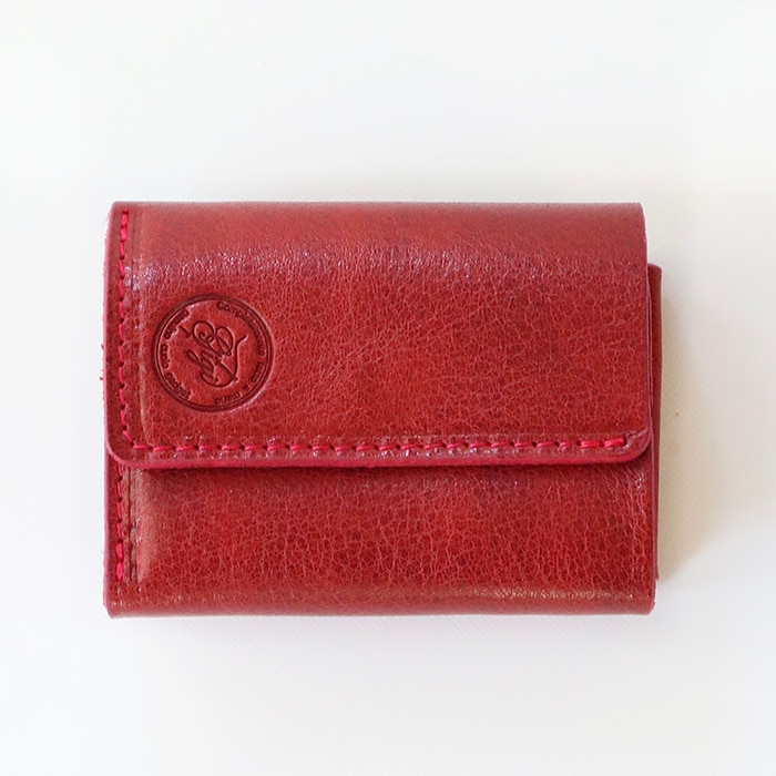 三つ折り財布　RakuOka kumi wallet　レッド