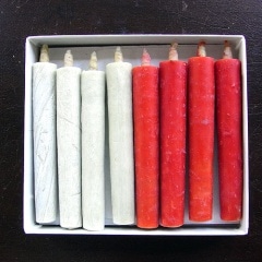 近江　大輿 櫨ろうそく 1匁2.5寸 朱白8本入り