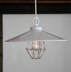 後藤照明　カルモナ　アルミP１ガードL型白塗装ペンダント　付属球なし