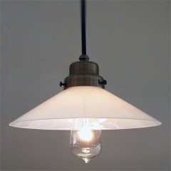 後藤照明　乳白P１硝子ブロンズペンダント付属球無し