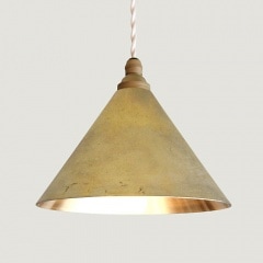 FUTAGAMI　真鍮のペンダントランプ　鋳肌・円錐　削り出し仕上げ