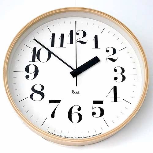 リキクロック電波時計　中サイズ RIKI CLOCK　RC 電波時計 WR0401L lemnos