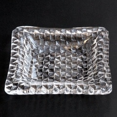 スガハラ　ガラスのプレート grid plate 17cm深皿 クリア