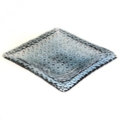 スガハラ　ガラスのプレート grid plate 26cm深皿 インディゴブルー