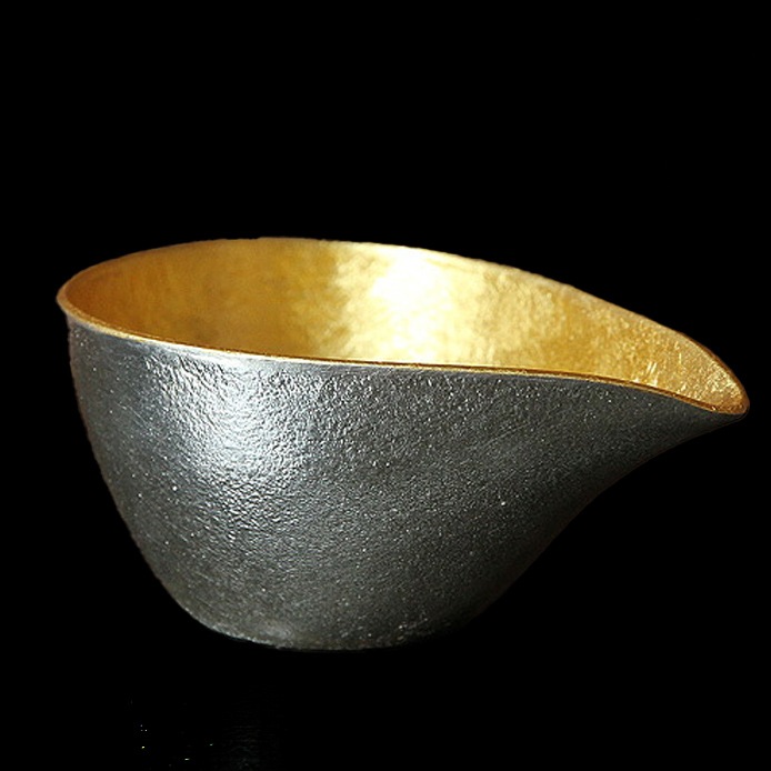 能作　錫の片口（小）金箔