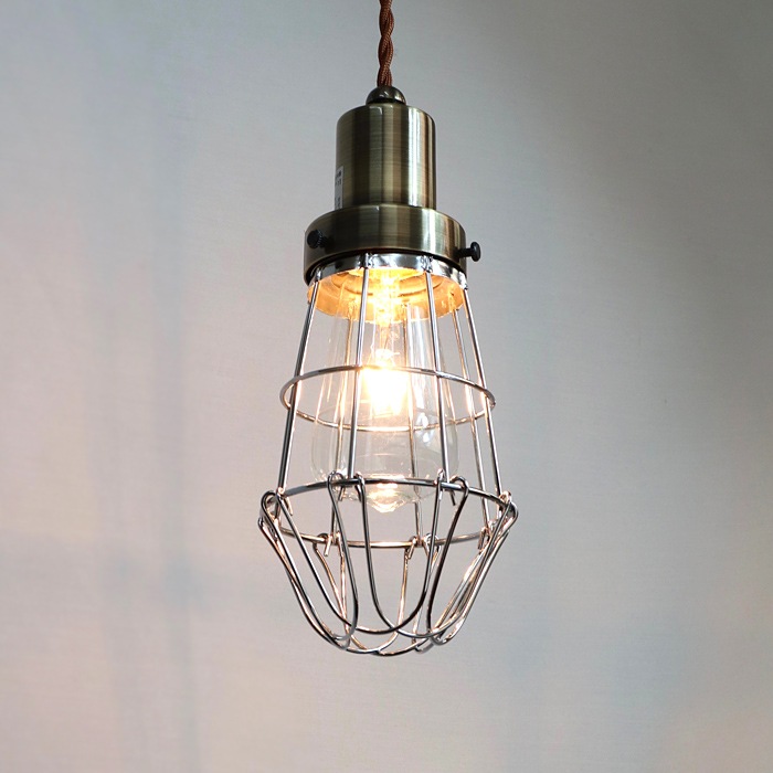 後藤照明 アンティークガードネジリコード<br />BR アンティークランプ球60W付属<br />コード長さ約85cm