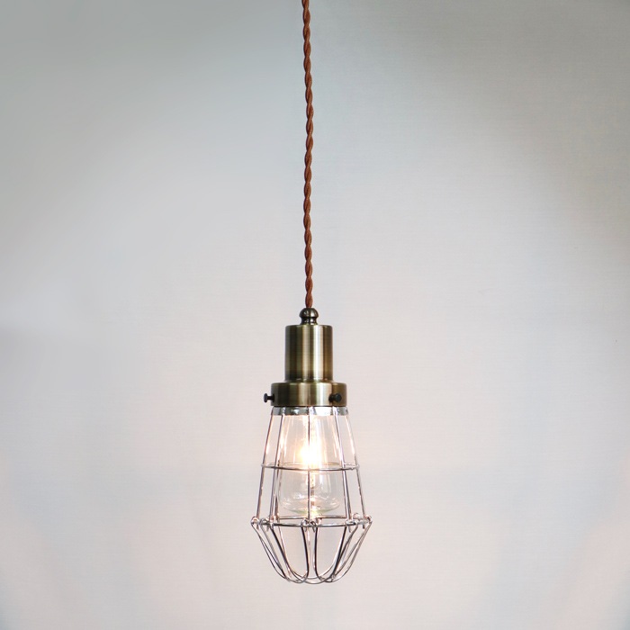 後藤照明 アンティークガードネジリコード<br />BR アンティークランプ球60W付属<br />コード長さ約85cm