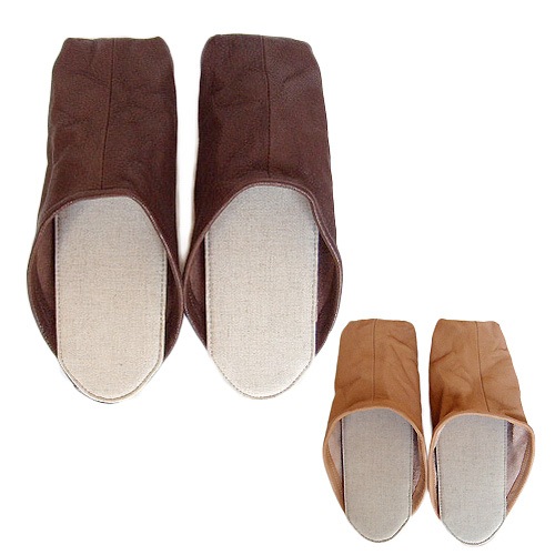 m+ エムピウ BUSTA 山羊革のスリッパ(2色2サイズ)