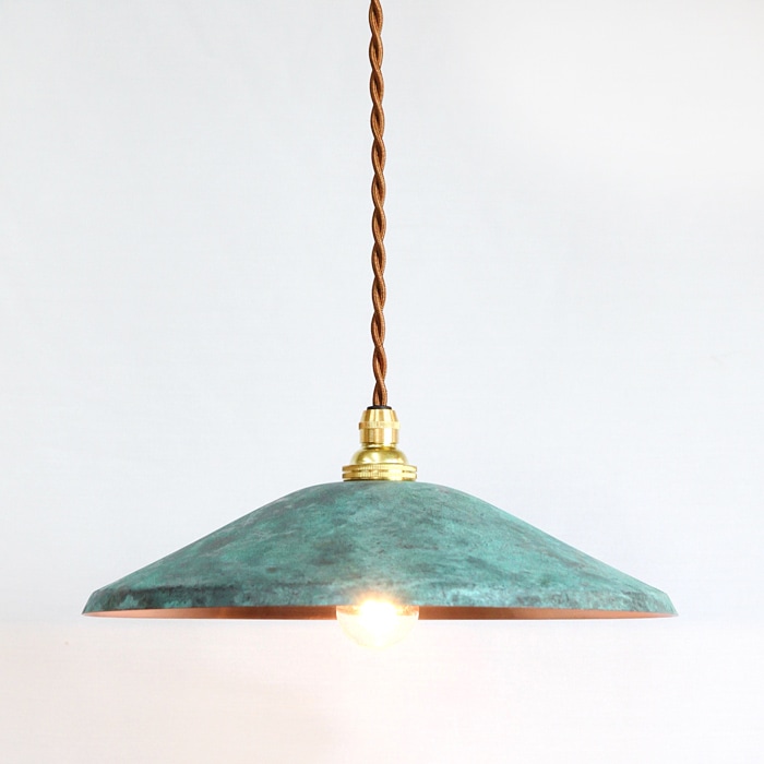 銅板シェードのペンダントライト<br />tone WIDE green <br />モメンタムファクトリーOrii