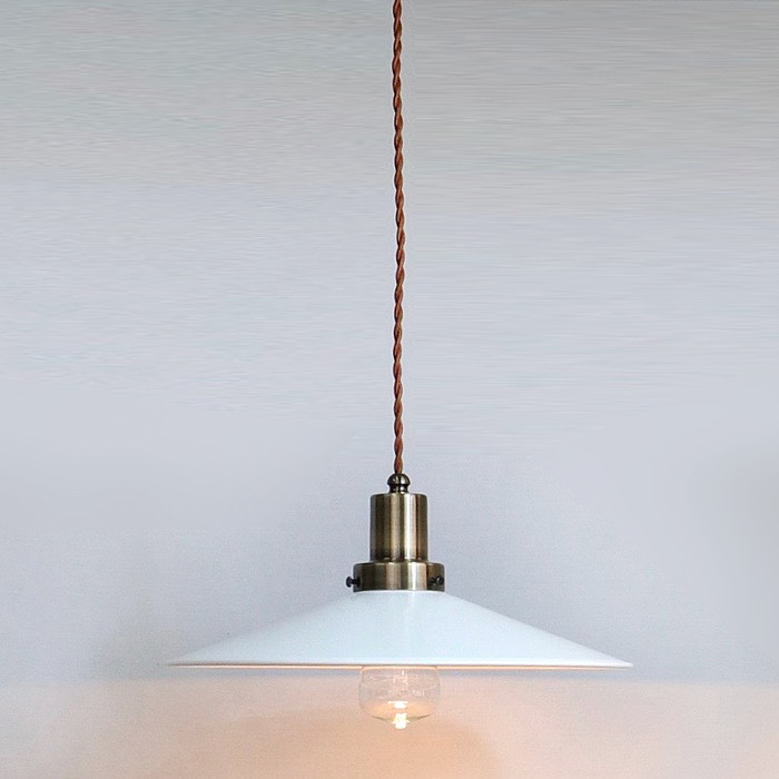 後藤照明<br>surou EDITION<br />ネジリコードアルミP1L CP型アンティークランプ球60W 55　ホワイトxブラウン<br />