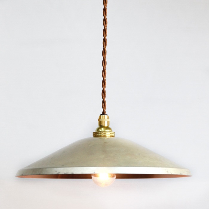 銅板シェードのペンダントライト<br />tone WIDE silver <br />モメンタムファクトリーOrii