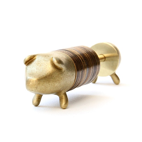 5円玉の貯金豚  きんとん 能作  真鍮製