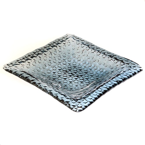 スガハラ　ガラスのプレート grid plate 26cm深皿 インディゴブルー