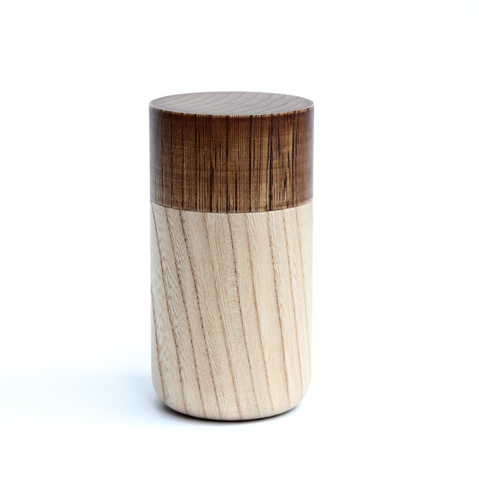 Sojitutu M　濃茶　茶筒中　栓（縦木取り）ウレタン塗装φ62×h105