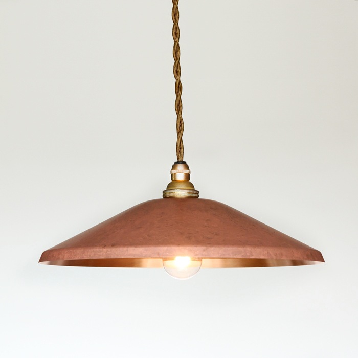 銅板シェードのペンダントライト<br />tone WIDE copper pink<br />モメンタムファクトリーOrii