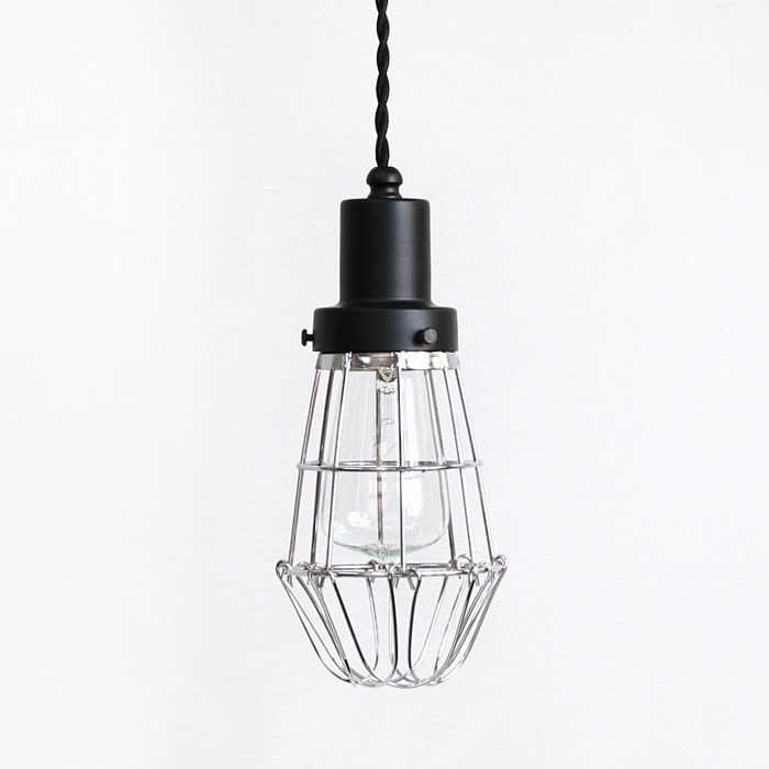 後藤照明　アンティークガードネジリコード<br />黒塗装　アンティークランプ球60W付属<br />コード長さ約85cm