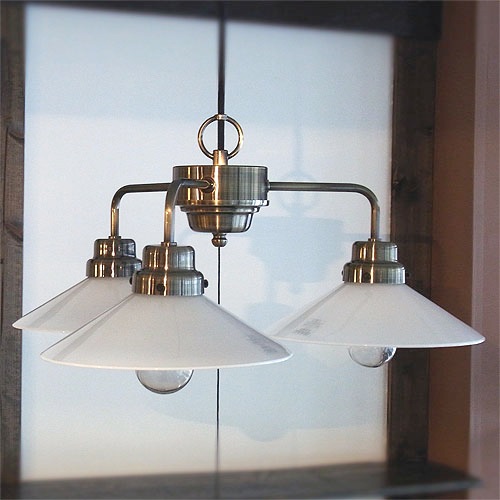 後藤照明　乳白P１硝子３灯用ブロンズ 付属球なし