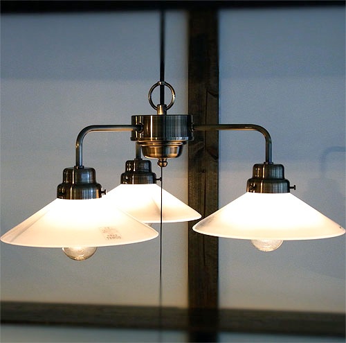 後藤照明　乳白P１硝子３灯用ブロンズ 付属球なし