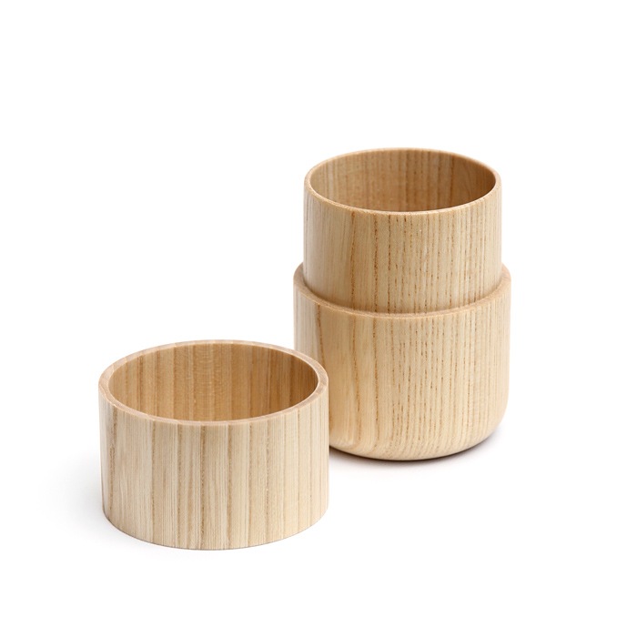 Sojitutu S　キナリ　茶筒小　栓（縦木取り）ウレタン塗装φ62×h68