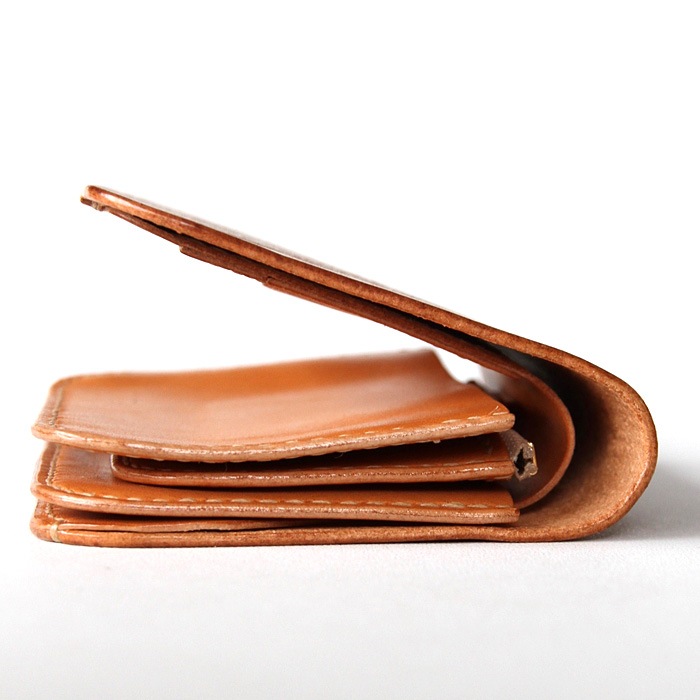 RHYTHMOS Flap S 折財布 ブラウンxナチュラル