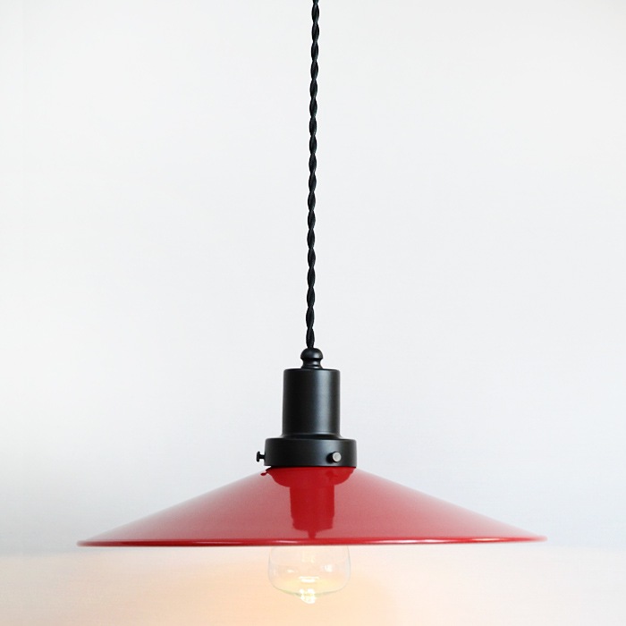 GLF x surou 後藤照明バイスロウ<br />ネジリコードアルミP1LCP型アンティークランプ球60W85　ダークレッドxブラック<br />