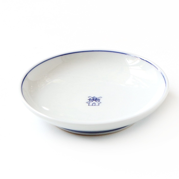 東屋の小皿<br />藍九谷プチ印手　風車