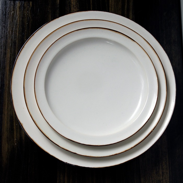 有田焼JICON磁今浅リム皿 大　渕錆大治将典デザインφ246×h33