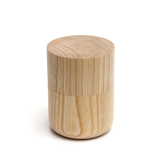 Sojitutu S　キナリ　茶筒小　栓（縦木取り）ウレタン塗装φ62×h68
