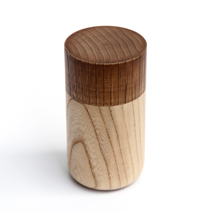 Sojitutu M　濃茶　茶筒中　栓（縦木取り）ウレタン塗装φ62×h105