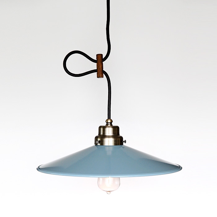 GLF x surou 後藤照明バイスロウ アルミP1L型セードペンダント アンティークランプ球60W オパールブルー