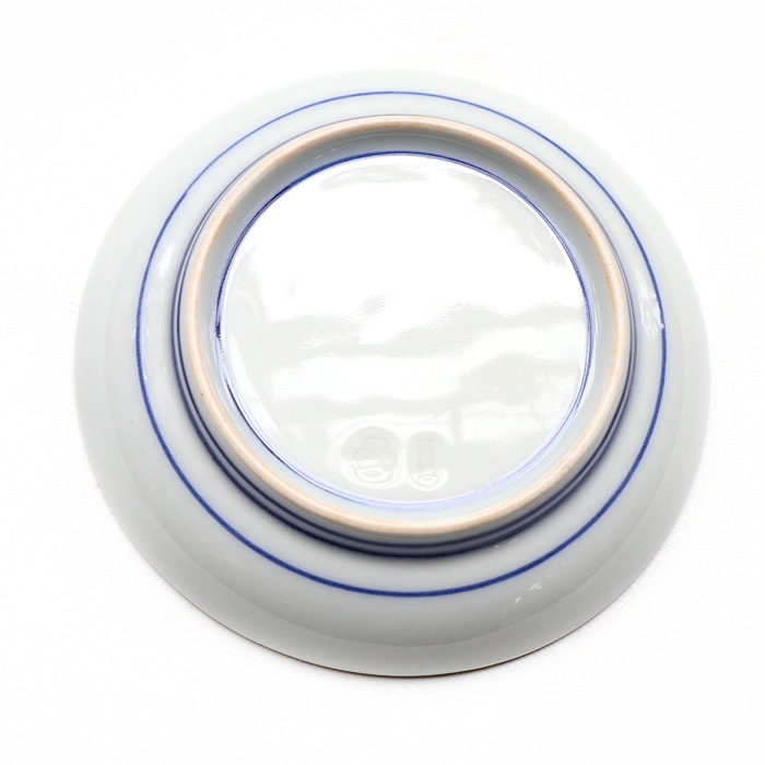 東屋の小皿<br />藍九谷プチ印手　アンチョビ