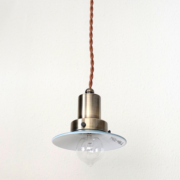 GLF x surou 後藤照明バイスロウ<br />ネジリコードアルミP1SオパールブルーCP型ロマン40W 55cmコード ローカンBR<br />