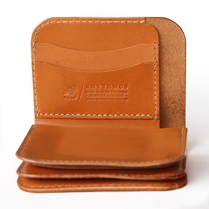 RHYTHMOS Flap S 折財布 ブラウンxナチュラル