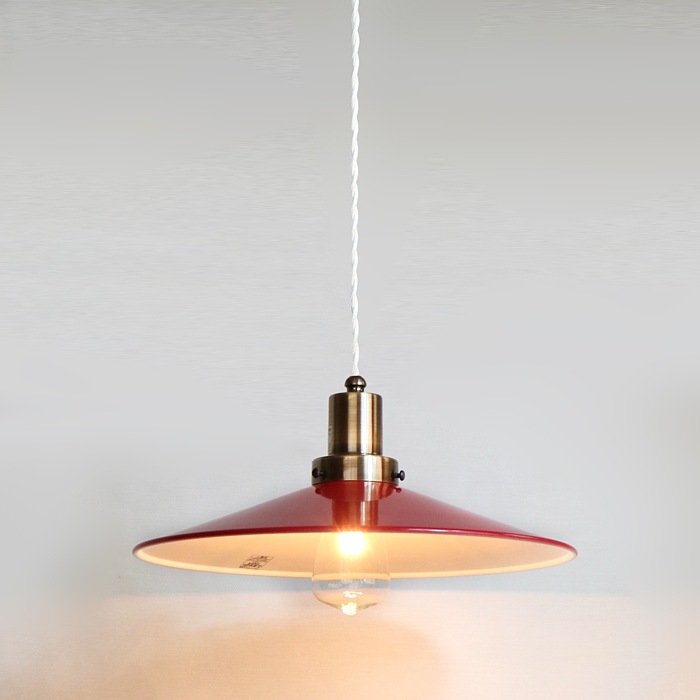 GLF x surou 後藤照明バイスロウ<br />ネジリコードアルミP1L CP型アンティークランプ球60W　85cmコード　ダークレッド　<br />