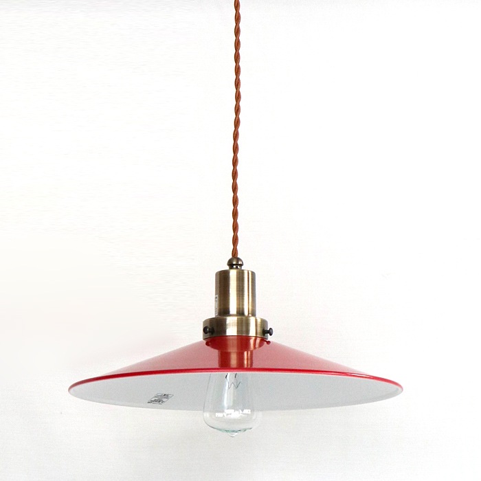 GLF x surou 後藤照明バイスロウ<br />ネジリコードアルミP1L CP型アンティークランプ球60W　85cmコード　ダークレッド　<br />