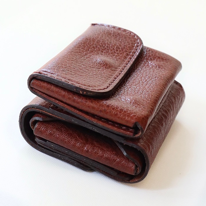 三つ折り財布　RakuOka kumi wallet　ブラウン
