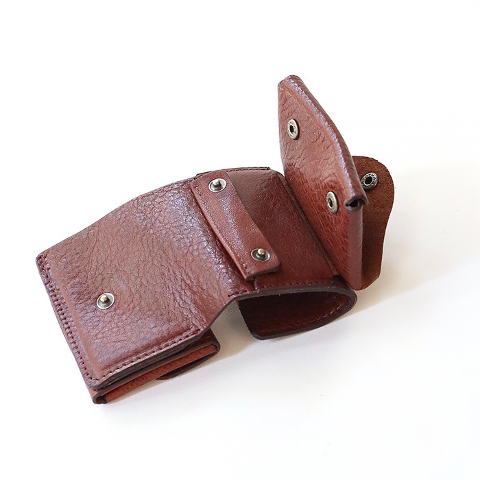 三つ折り財布　RakuOka kumi wallet　ブラウン