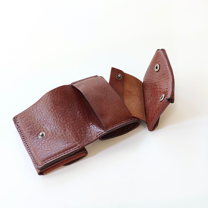 三つ折り財布　RakuOka kumi wallet　ブラウン