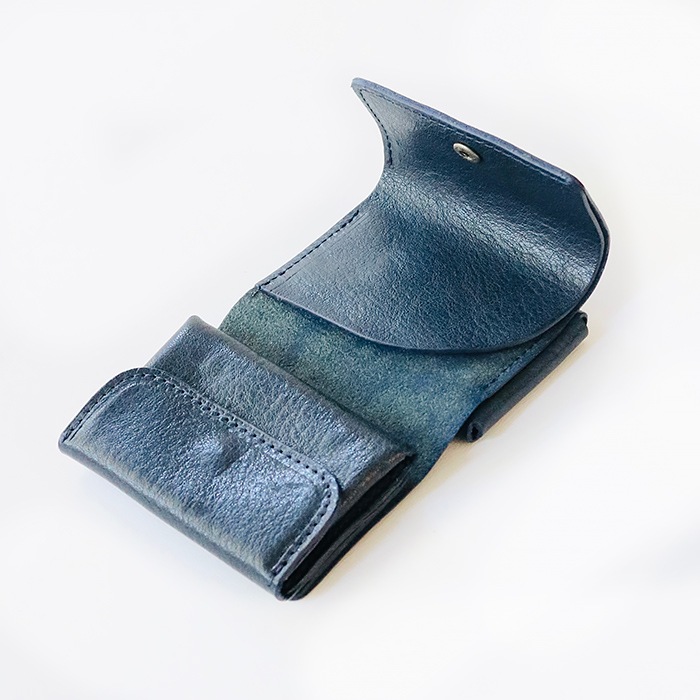 三つ折り財布 RakuOka kumi wallet ネイビー