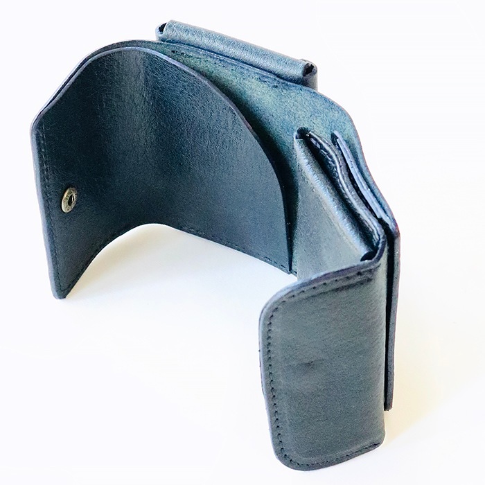 三つ折り財布 RakuOka kumi wallet ネイビー