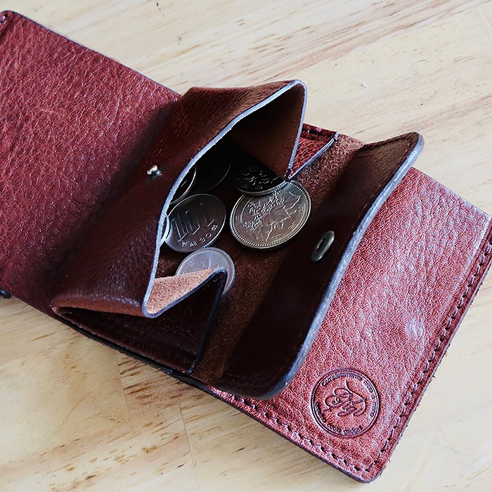 三つ折り財布 RakuOka kumi wallet レッド