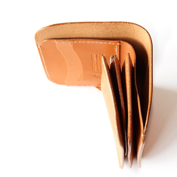 RHYTHMOS Flap S 折財布 ブラウンxナチュラル