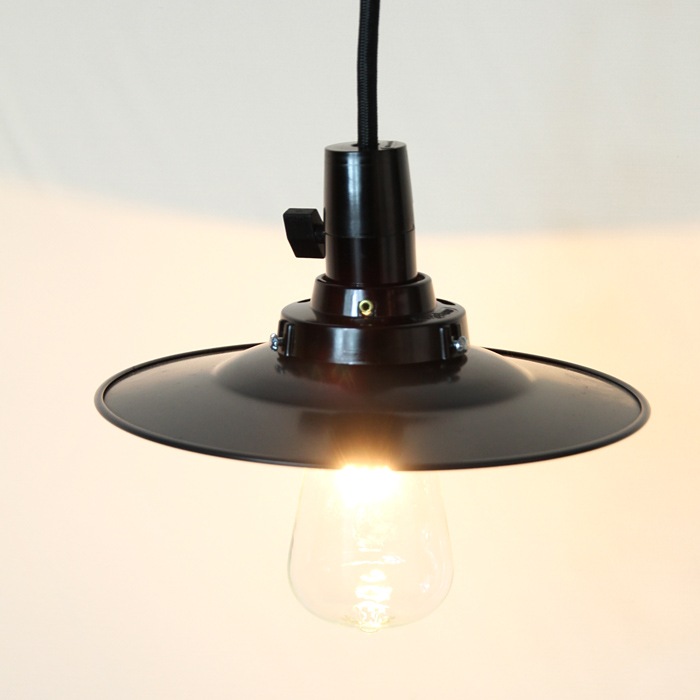 GLF x surou 後藤照明バイスロウ アルミP１KURO CP型43cm アルミP１セード黒ペンダント　アンティークランプ球60W付属