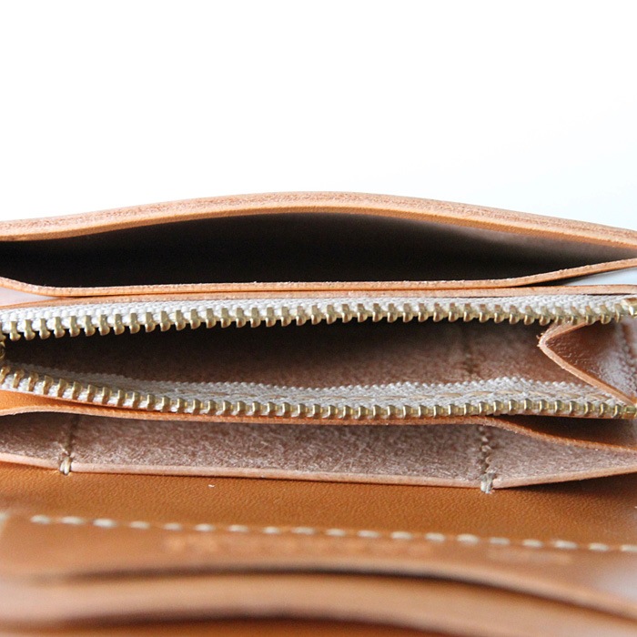 RHYTHMOS Flap S 折財布 ブラウンxナチュラル