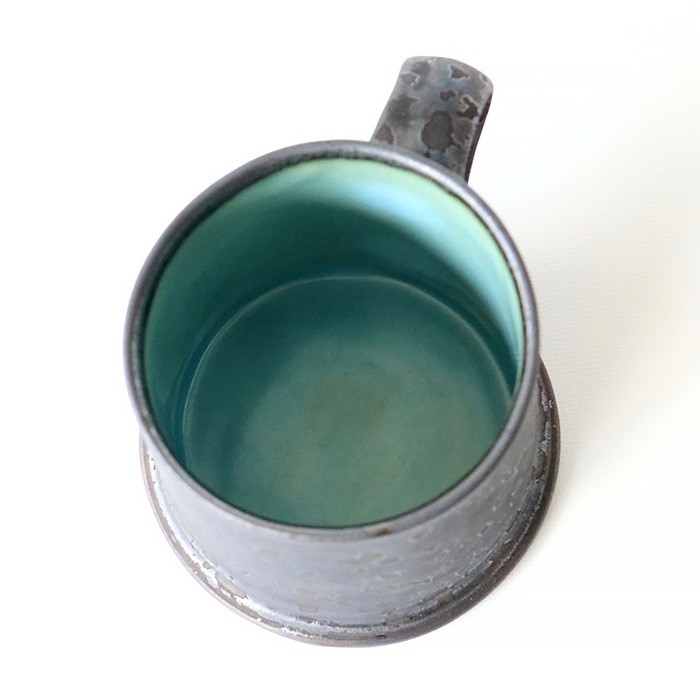 ONE KILN<br />A型マグ　ロー Mサイズ　灰釉／青