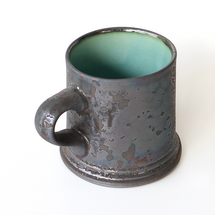ONE KILN<br />A型マグ　ロー Mサイズ　灰釉／青