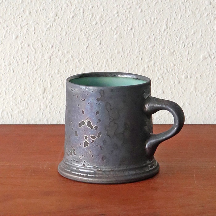 ONE KILN<br />A型マグ　ロー Mサイズ　灰釉／青