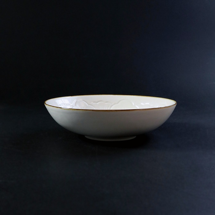 有田焼　JICON　磁今　花彫浅鉢　小　渕錆大治将典デザインφ154xh45