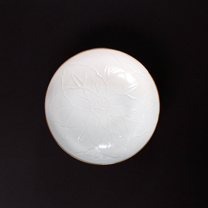 有田焼　JICON　磁今　花彫浅鉢　小　渕錆大治将典デザインφ154xh45